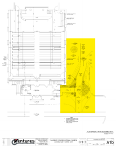 Plan of proposed ramp for Meetinghouse